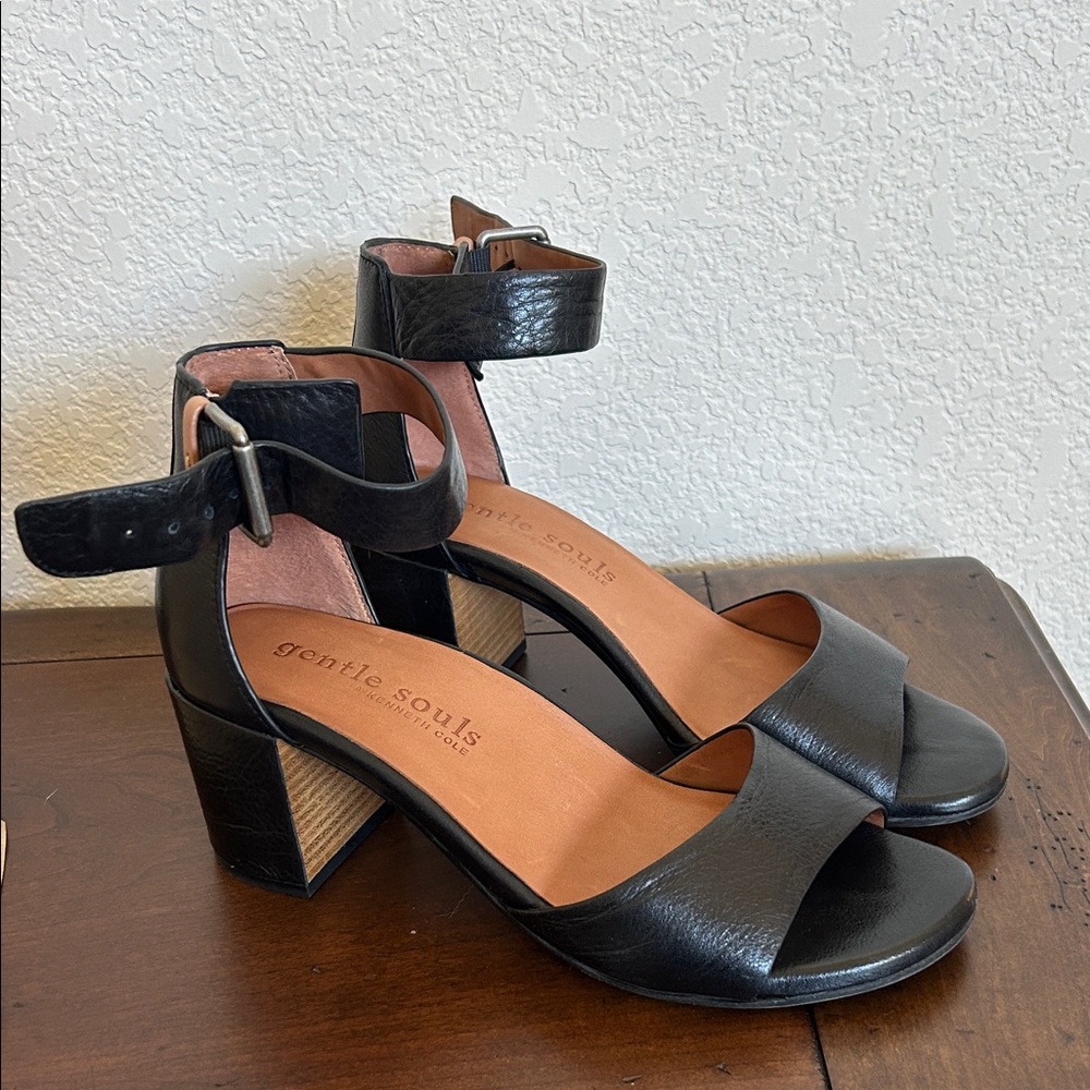 Gentle Souls Christa Black Leather Heels